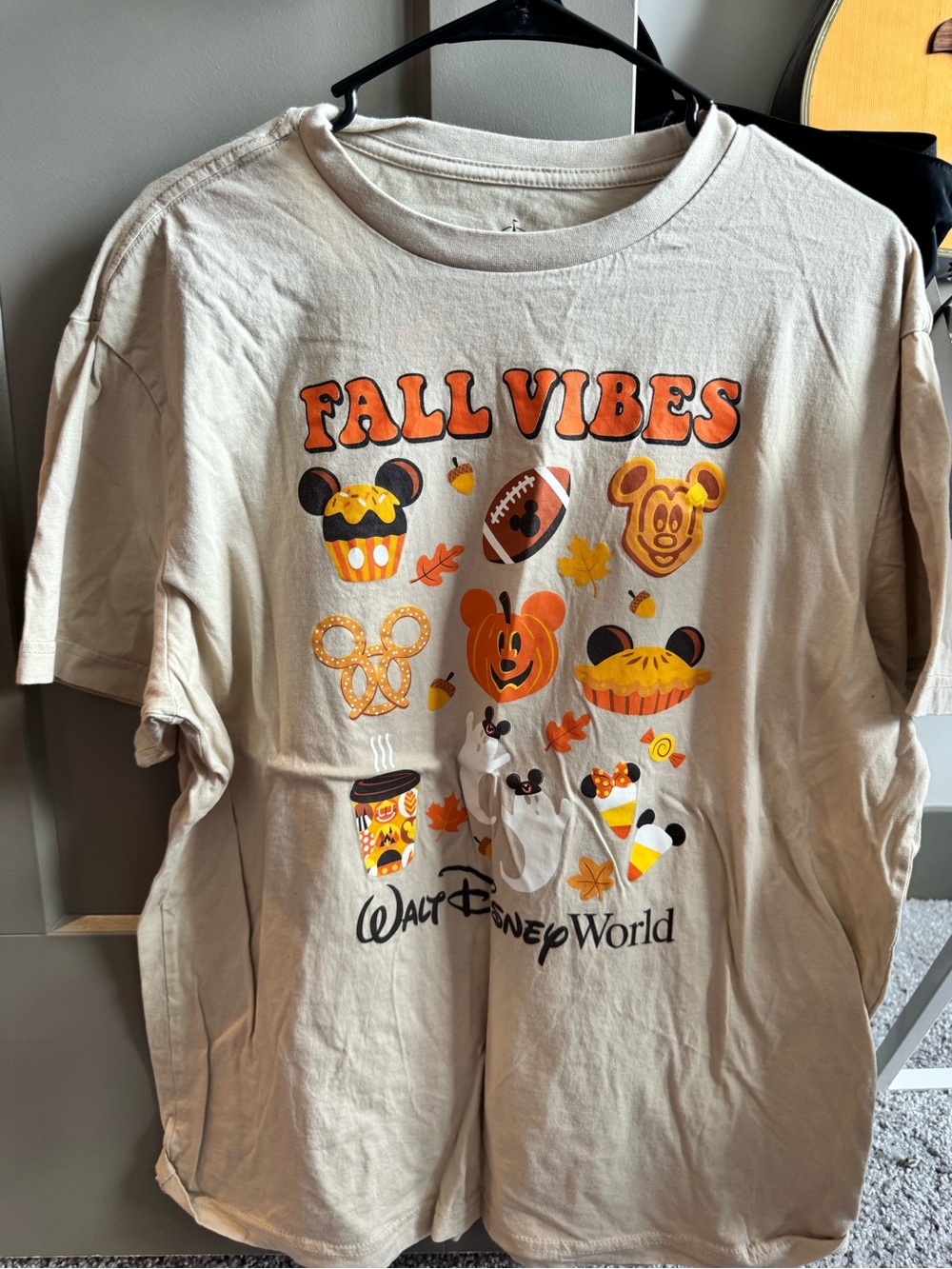 Disney Adult 'Fall Vibes' Beige Graphic Tee